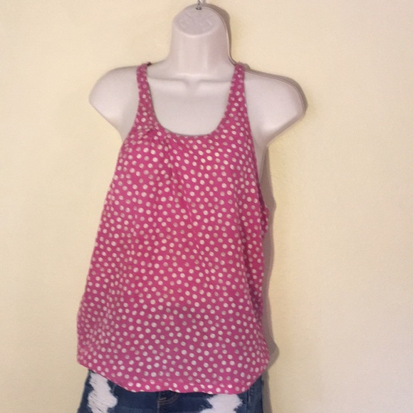 Eliot pink polka dot tank. Silk - Picture 3 of 6
